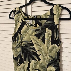 Ho Aloha Hawaiian Tropical Print Midi Dress Mumu / Made in Hawaii Size M
